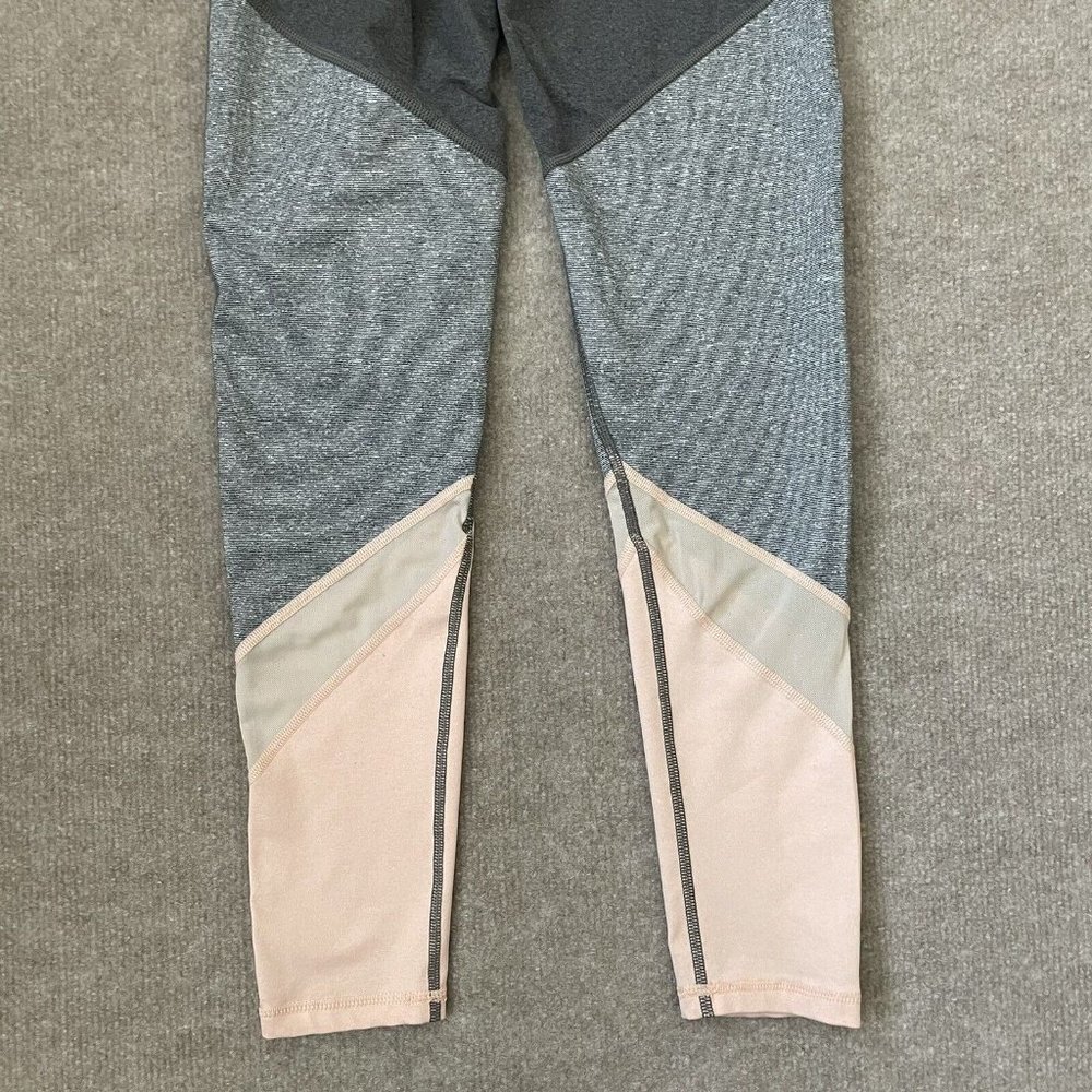 Aerie Leggings Womens Small Gray Peach Workout Pants Skinny Stretch Mesh - Picture 12 of 12